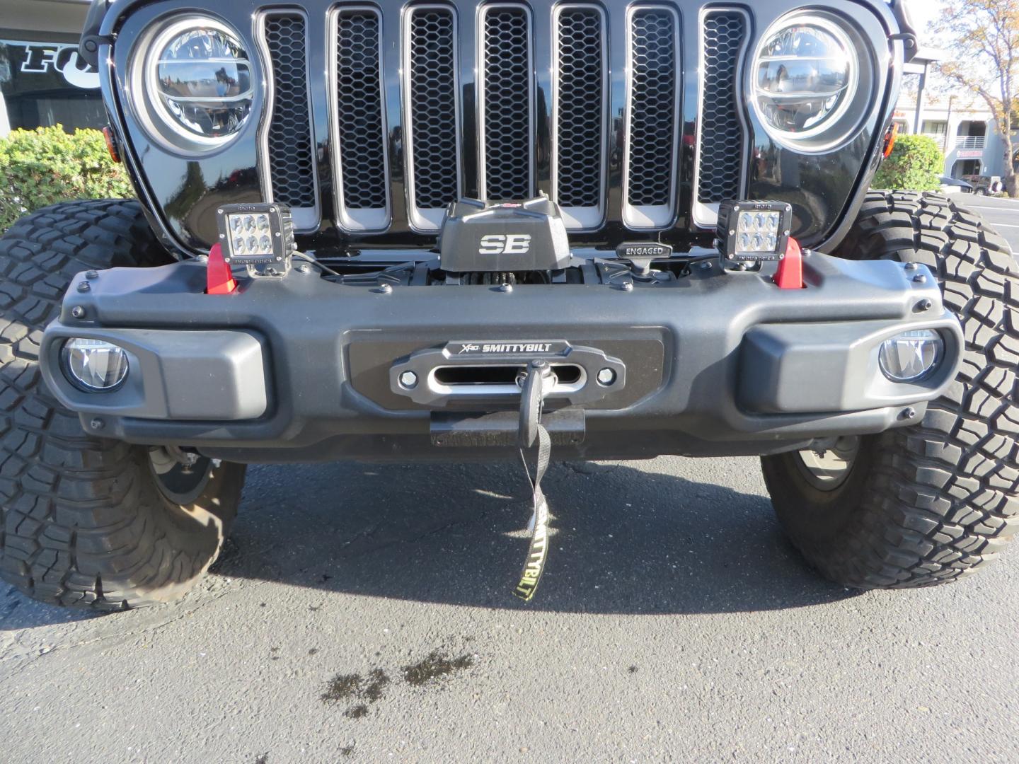 2018 BLACK /BLACK Jeep Wrangler JL Unlimited Rubicon (1C4HJXFG0JW) with an 3.6L V6 DOHC 24V engine, automatic transmission, located at 2630 Grass Valley Highway, Auburn, CA, 95603, (530) 508-5100, 38.937893, -121.095482 - JL Rubicon sitting on Teralfex suspension, Falken fast adjust shocks, Method wheels, BFG KM3 tires, Smittybilt winch, Rigid Leds, window tint, RC Fender eliminators, DV8 rear bumper, Smittybilt HD hinge kit, and a terflex spare tire relocation. - Photo#13